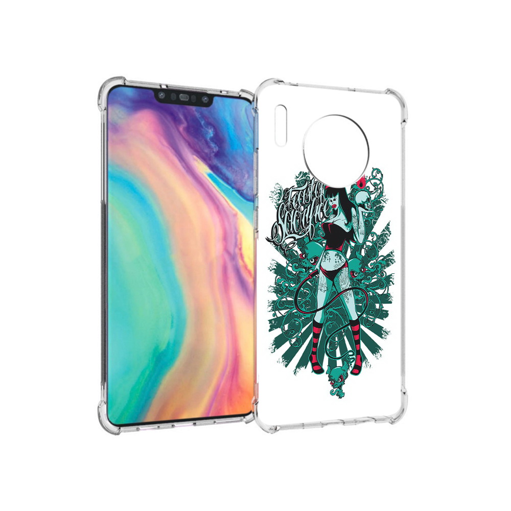 Чехол MyPads Tocco для Huawei Mate 30 нарисованная девушка в татуировках