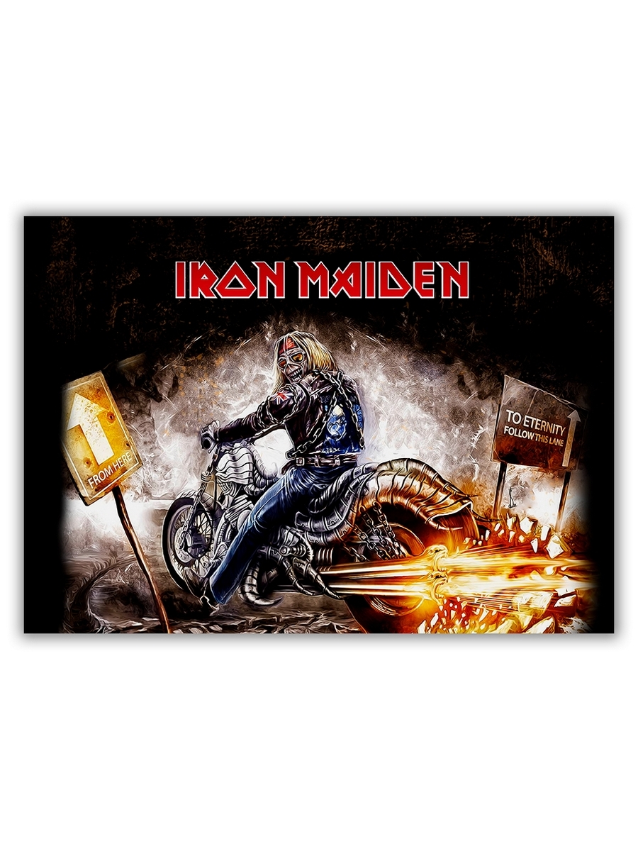 фото Магнит на холодильник drabs большой - a4, iron maiden bike