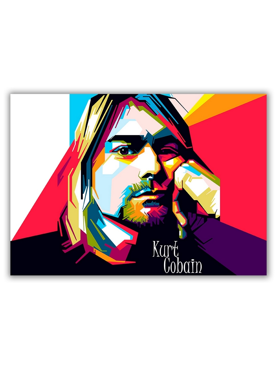 фото Магнит на холодильник drabs большой - a4, pop art cobain