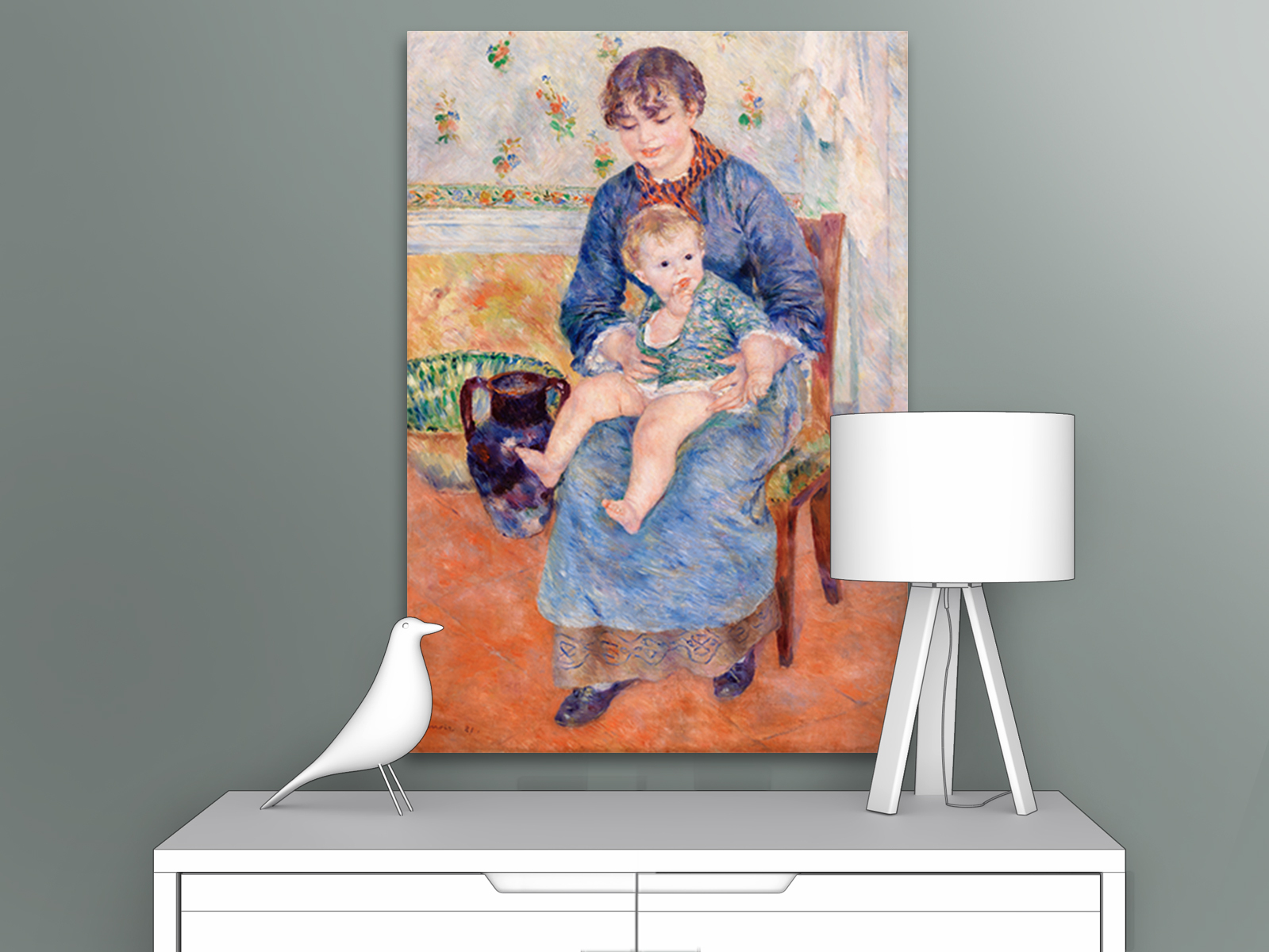 

Картина на холсте репродукция Огюста Ренуара "Мать и ребенок" 79х115 см, Мать и ребенок