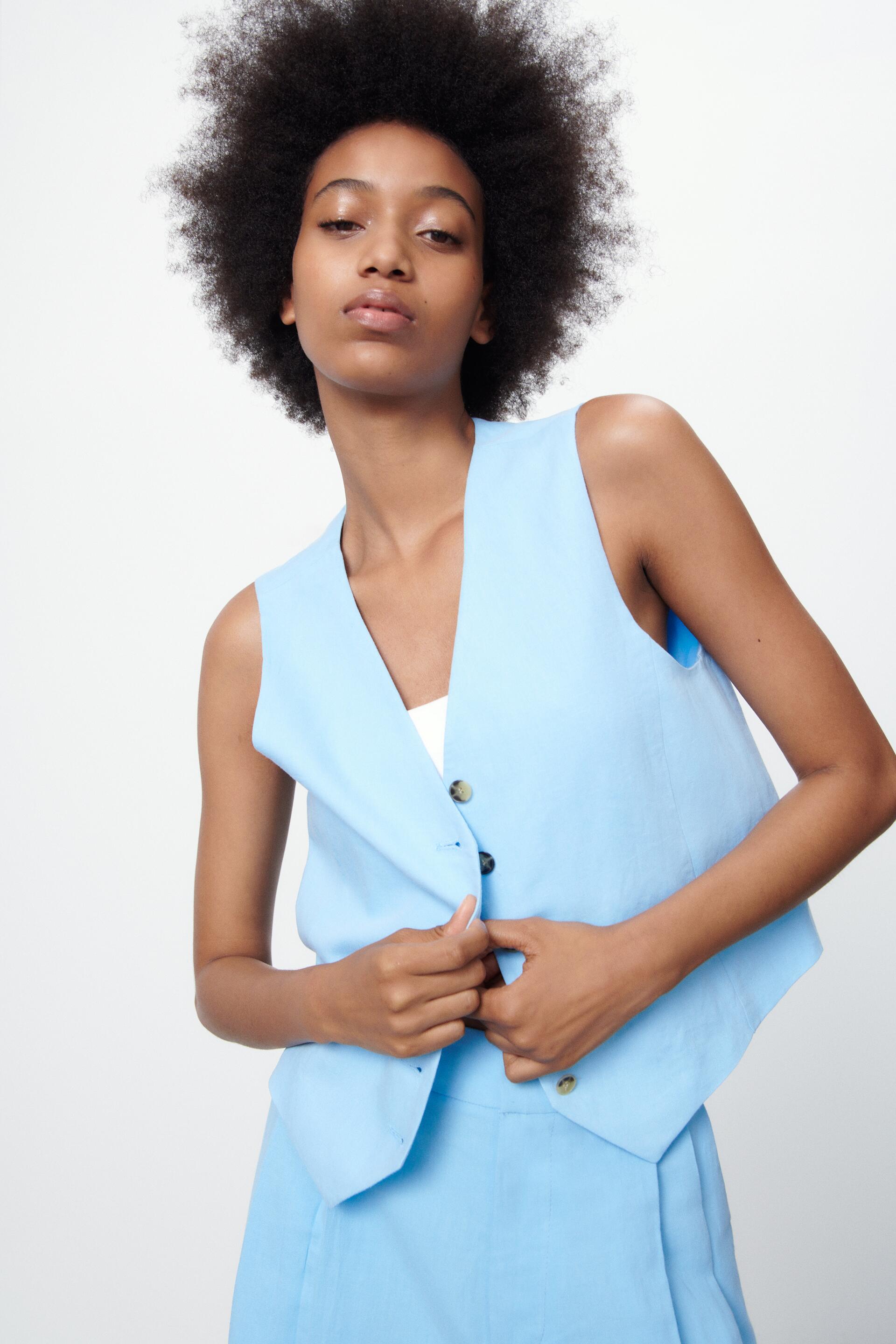 

Жилет женский ZARA 04432724 голубой XL (доставка из-за рубежа), 04432724