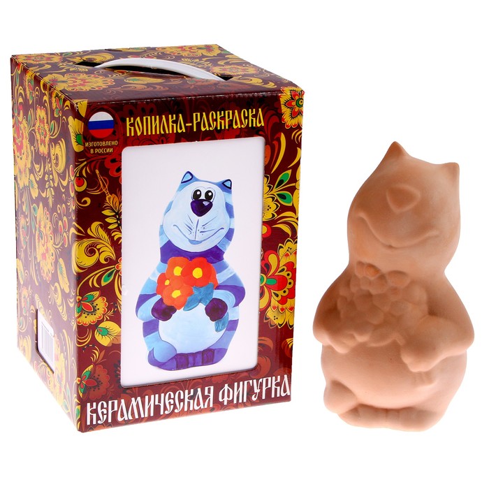Ракета Набор для росписи «Керамическая фигурка» «Копилка» «Котик мартовский»
