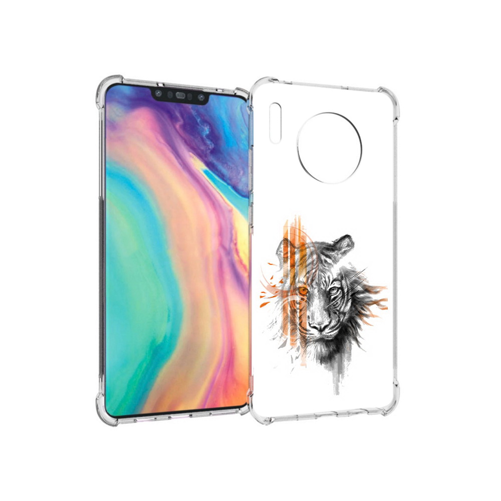 

Чехол MyPads Tocco для Huawei Mate 30 огненный тигр, Прозрачный, Tocco