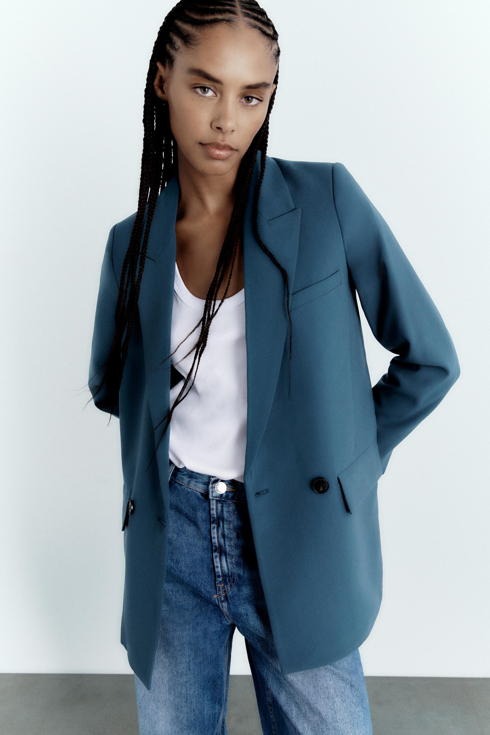 

Жакет женский ZARA 04432773 синий XL (доставка из-за рубежа), 04432773