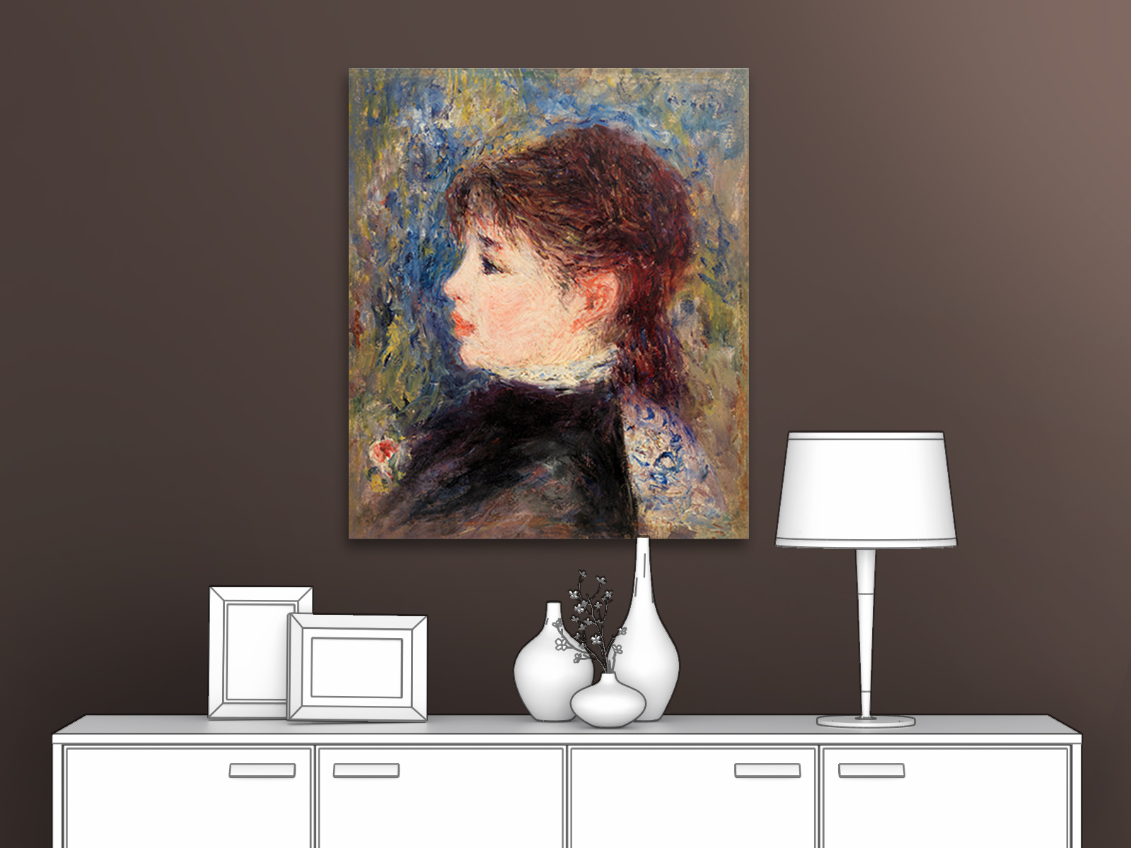 

Картина на холсте репродукция Огюста Ренуара "Молодая женщина с розой 2" 60х71 см, Молодая женщина с розой 2