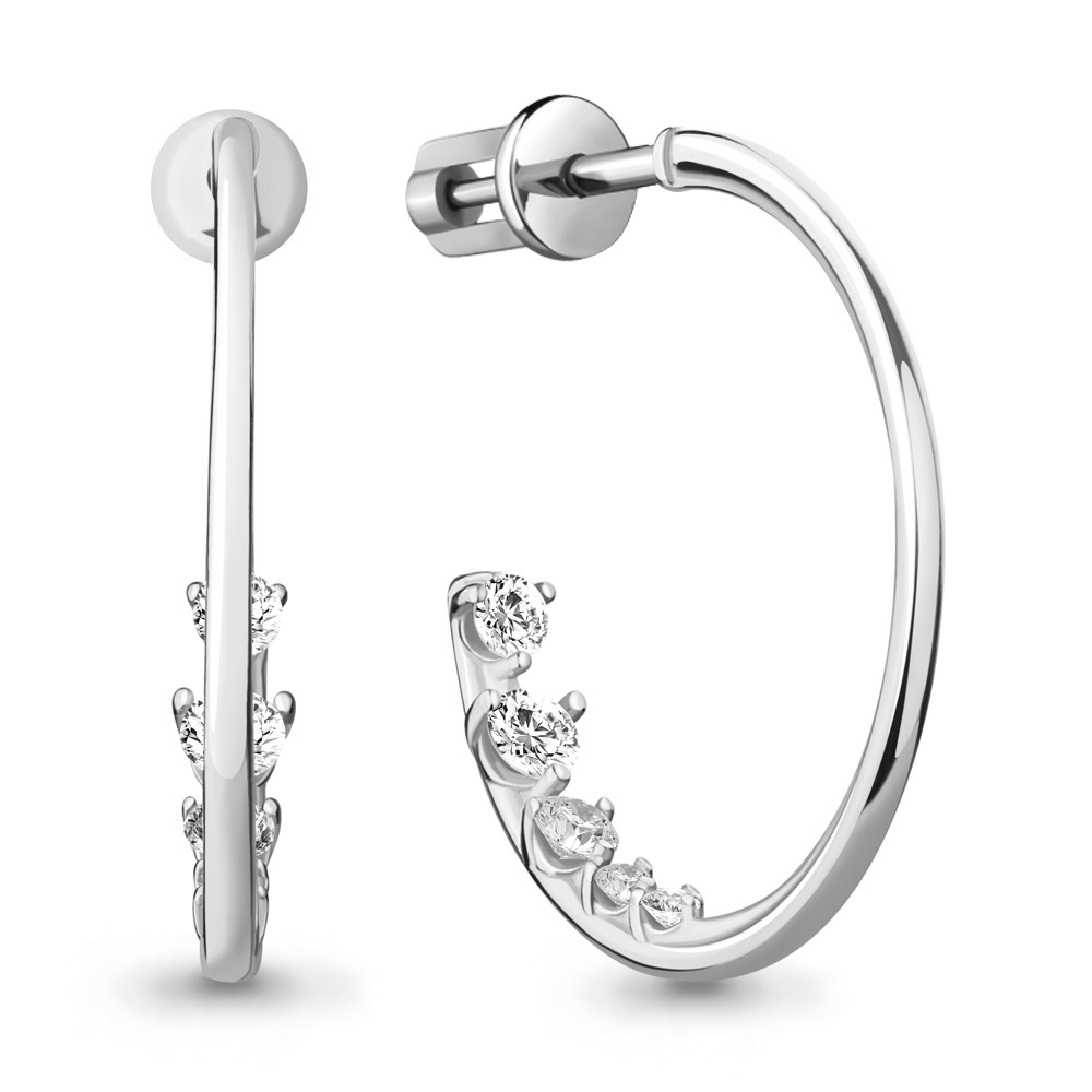 

Серьги из серебра с фианитом Aquamarine 48659А_925_р, 48659А_925_р