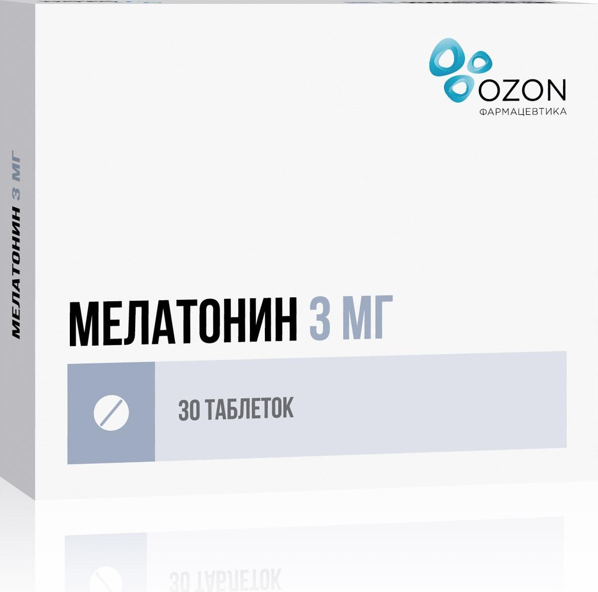 Купить Мелатонин OZONE таблетки покрытые пленочной оболочкой 3 мг 30 шт.
