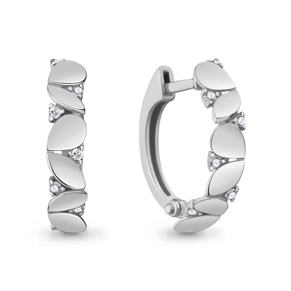 

Серьги конго из серебра с фианитом Aquamarine 48661А_925_р, 48661А_925_р