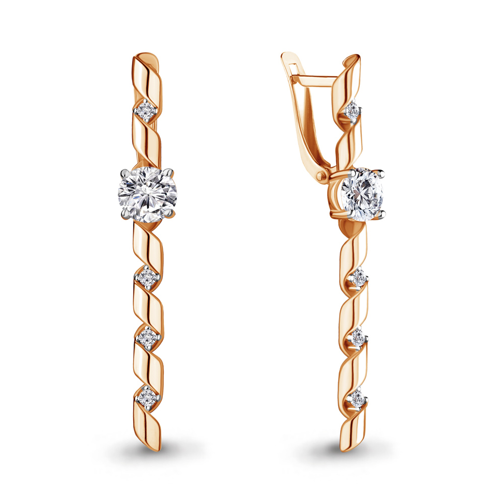 

Серьги подвески из серебра с фианитом Aquamarine 48667А_925_з, 48667А_925_з
