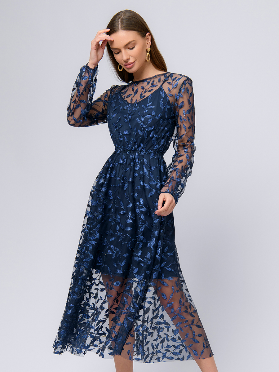 

Платье женское 1001dress 0201924 синее 44, Синий, 0201924