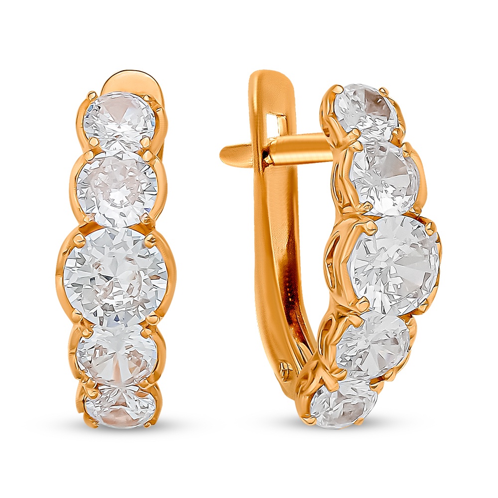 

Серьги из серебра 585Gold 702010283, фианит, 702010283