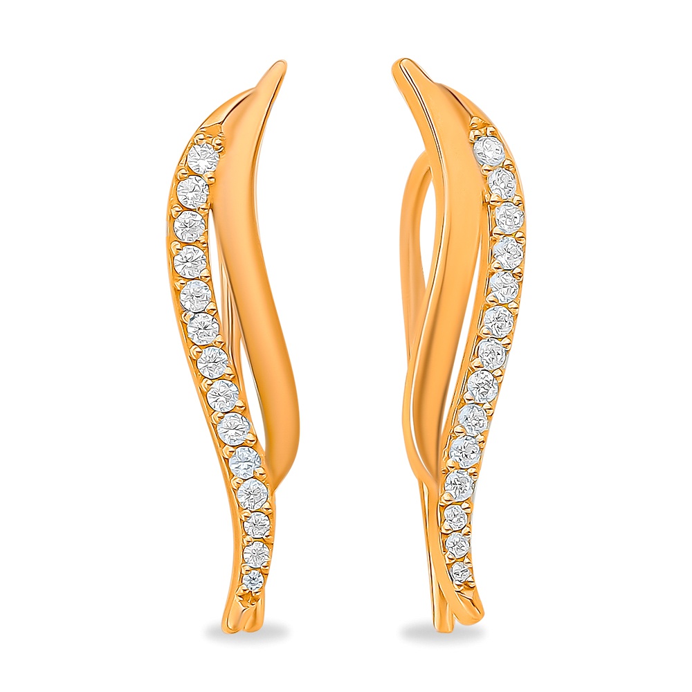 

Серьги клаймберы из серебра 585Gold 702010289, фианит, 702010289