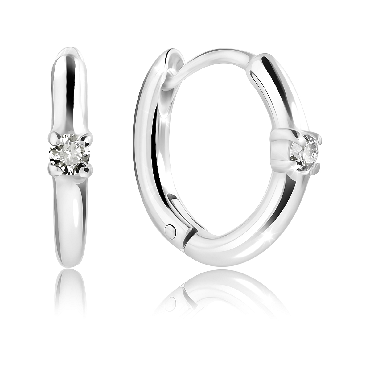 

Серьги конго из серебра VALTERA 117039, циркон, 117039