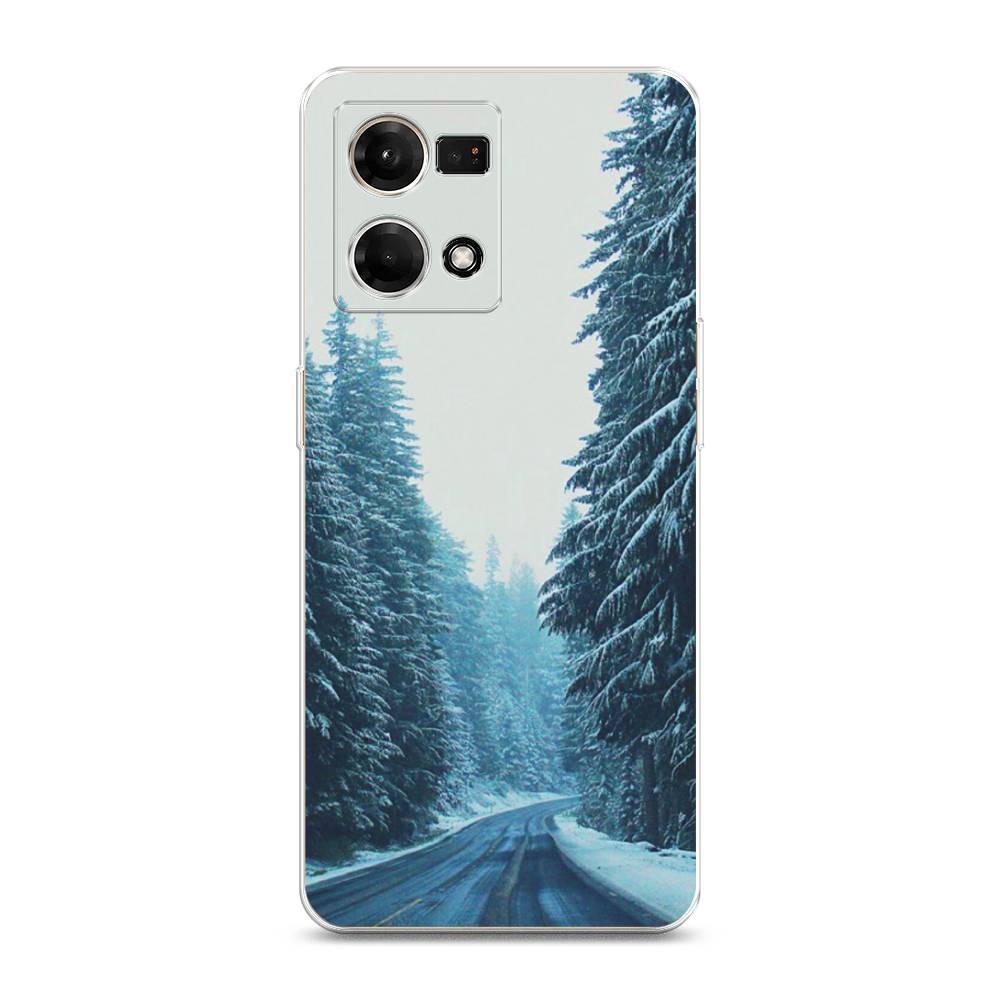 

Чехол на Oppo Reno 7 4G "Зима 9", Бежевый;голубой;черный, 2511250-2