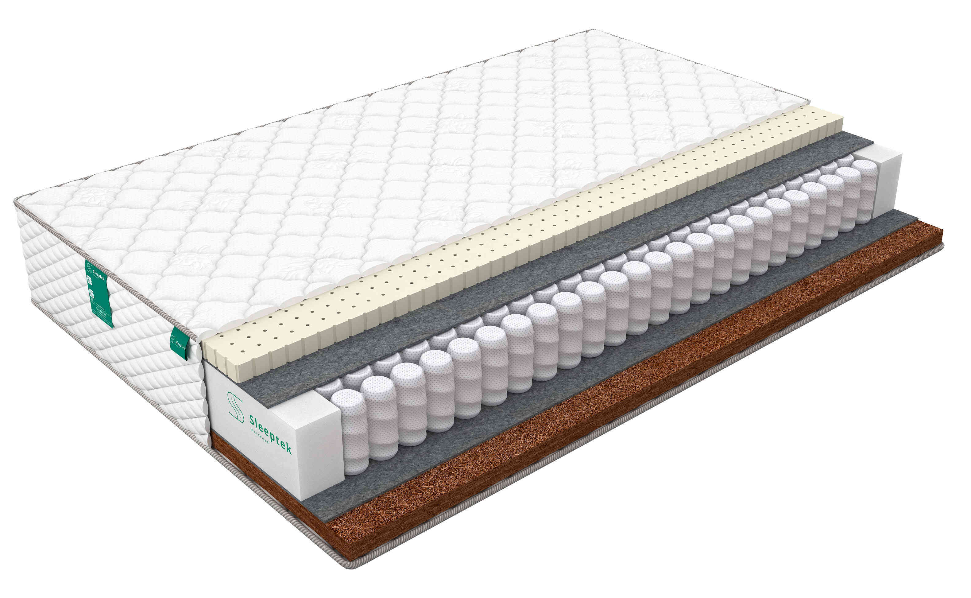 

Матрас пружинный Sleeptek Premier Latex Cocos/brdmtr469538 160х180, Белый, Premier Latex Cocos