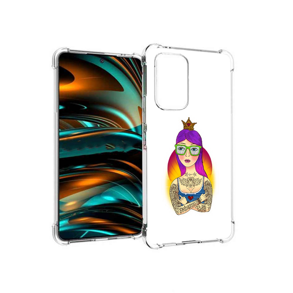 

Чехол MyPads Tocco для Samsung Galaxy A53 5G девушка в татуировках с короной, Прозрачный, Tocco