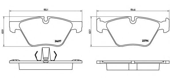 

Тормозные колодки brembo передние для BMW E60, E61 2.0/2.5 D 2003- P06060