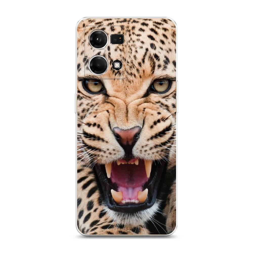 

Чехол на Oppo Reno 7 4G "Леопард 3d", Бежевый;черный, 2511250-6