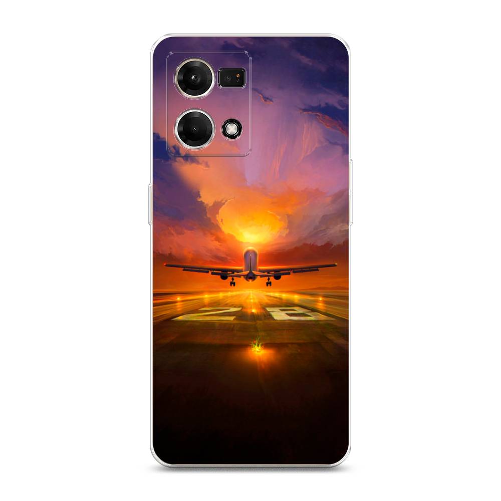 

Чехол на Oppo Reno 7 4G "Самолет на посадке", Оранжевый;синий, 2511250-6