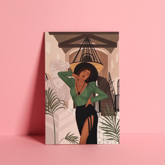 

Открытка средняя «Девушка», 12 × 18 см, Коллекция упаковки Girl style