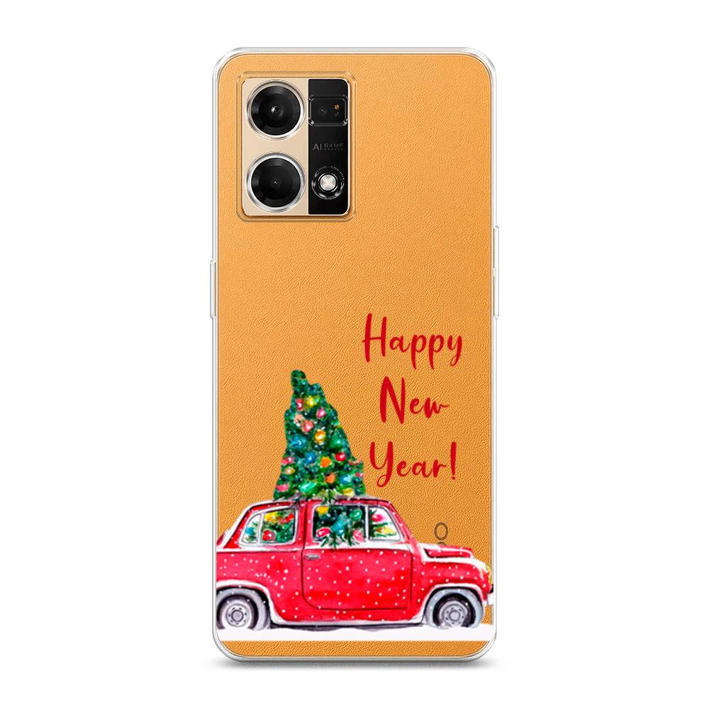 

Чехол на Oppo Reno 7 4G "Happy New Year", Красный;зеленый, 2511250-5