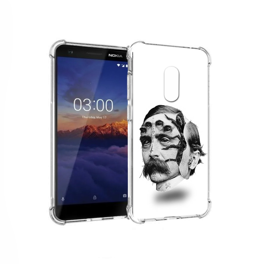 

Чехол MyPads Tocco для Nokia 3.1 страшное лицо мужчины (PT114125.119.629), Прозрачный, Tocco