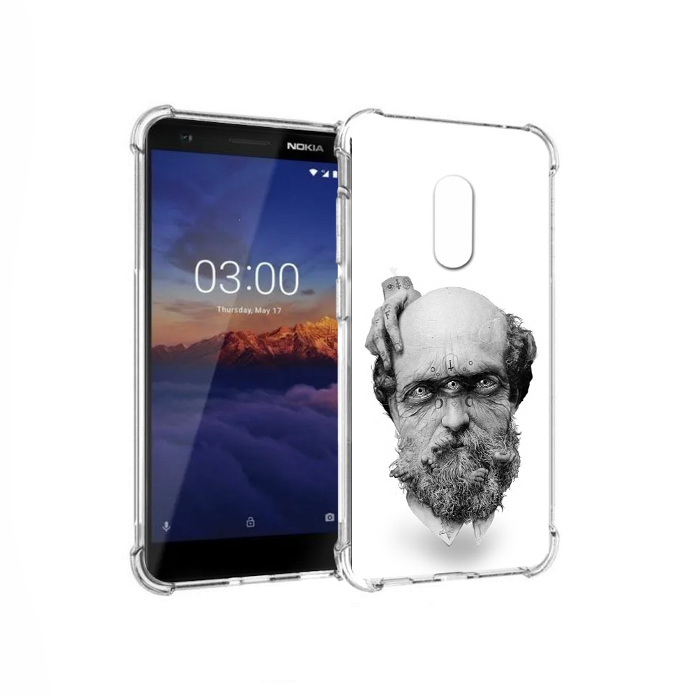 

Чехол MyPads Tocco для Nokia 3.1 страшный бородатый мужчина абстракция (PT114125.119.630), Прозрачный, Tocco