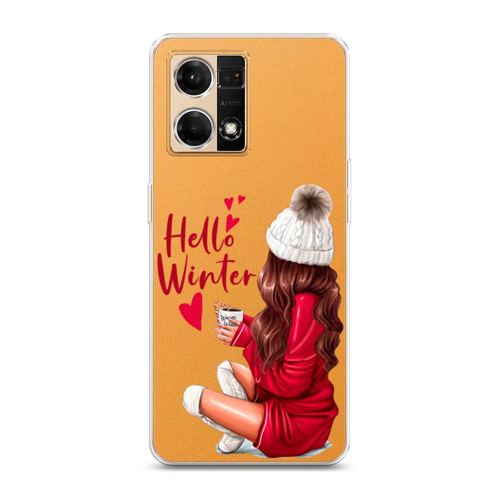 

Чехол на Oppo Reno 7 4G "Hello winter", Красный;белый;коричневый, 2511250-5