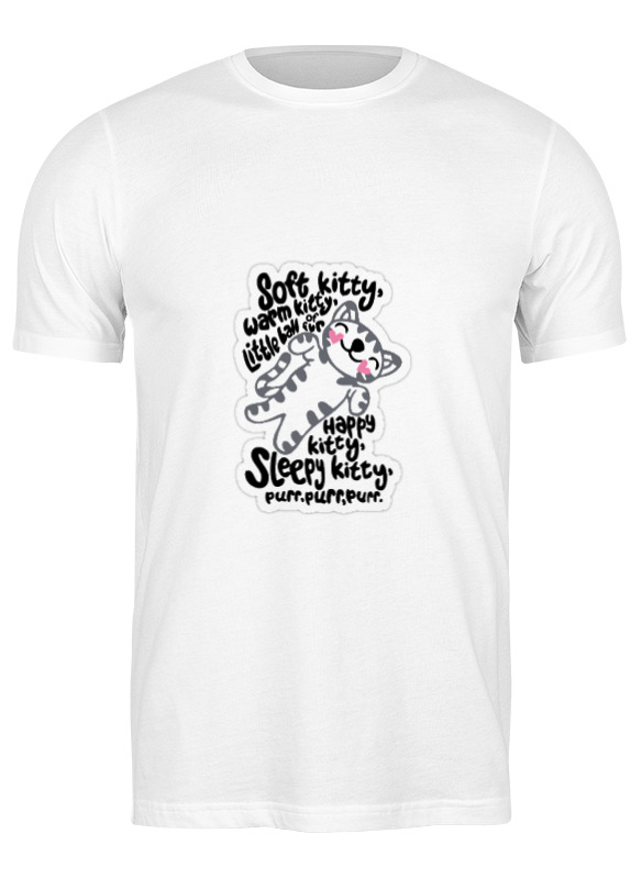 

Футболка мужская Printio Soft kitty белая S, Белый, Soft kitty