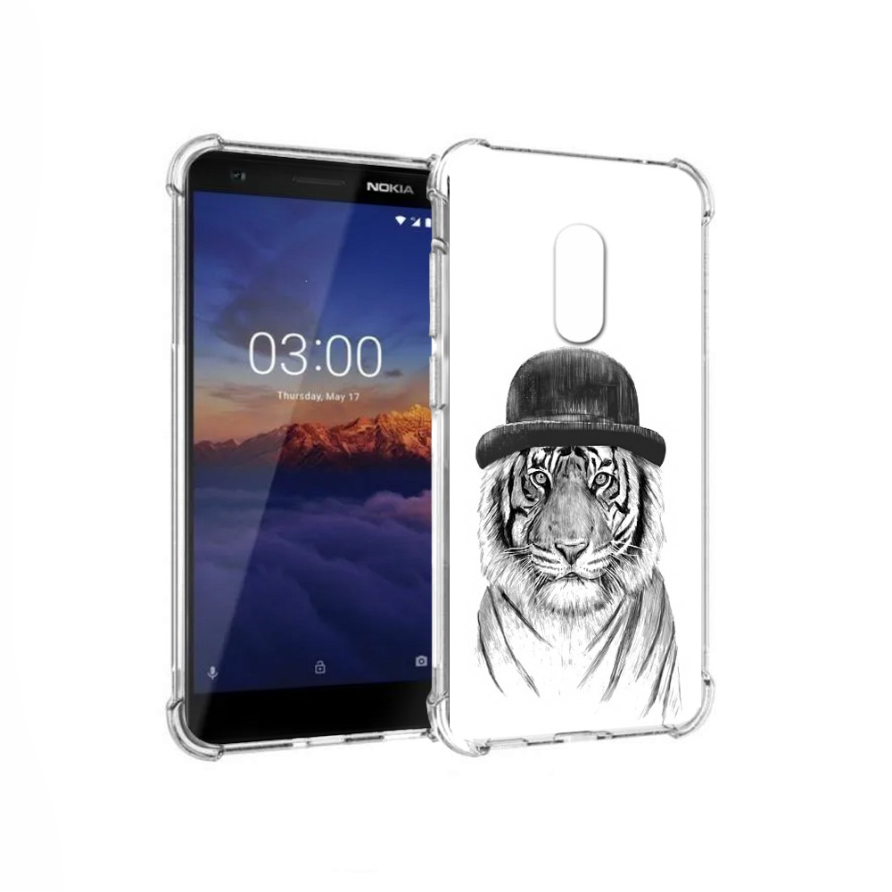 

Чехол MyPads Tocco для Nokia 3.1 тигр британец (PT114125.119.641), Прозрачный, Tocco