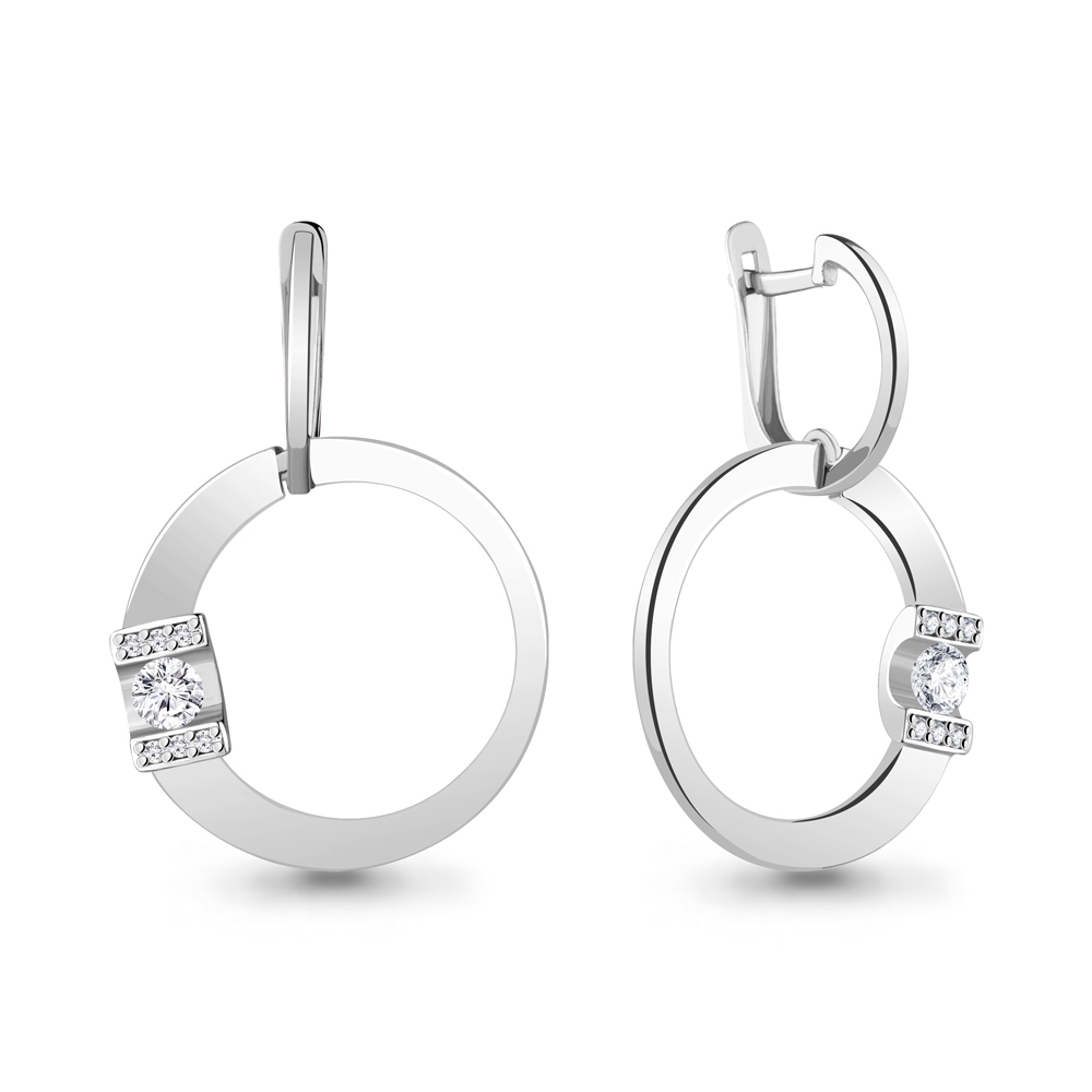 

Серьги подвески из серебра с фианитом Aquamarine 48668_925_р, 48668_925_р