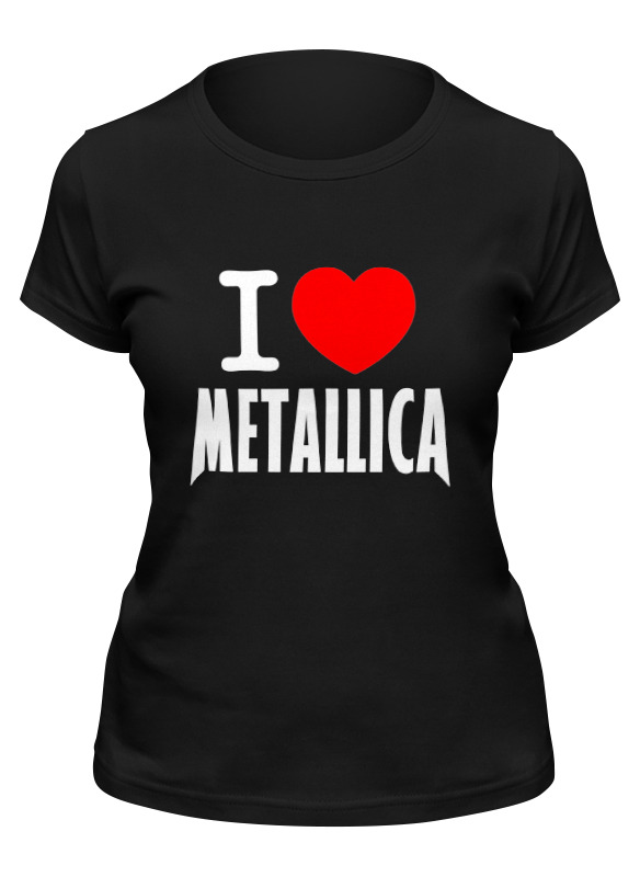 

Футболка женская Printio «i love metallica» черная L, Черный, «i love metallica»