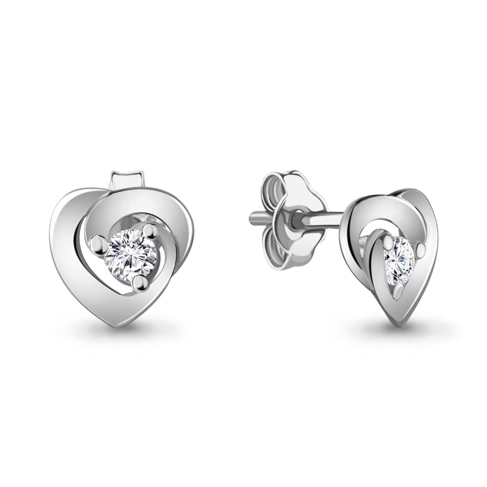 

Серьги-пусеты из серебра с фианитом Aquamarine 48669А_925_р, 48669А_925_р