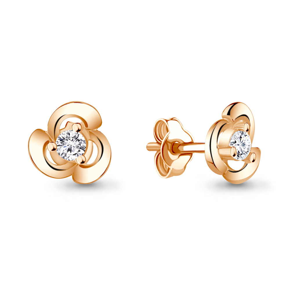 

Серьги-пусеты из серебра с фианитом Aquamarine 48670А_925_з, 48670А_925_з