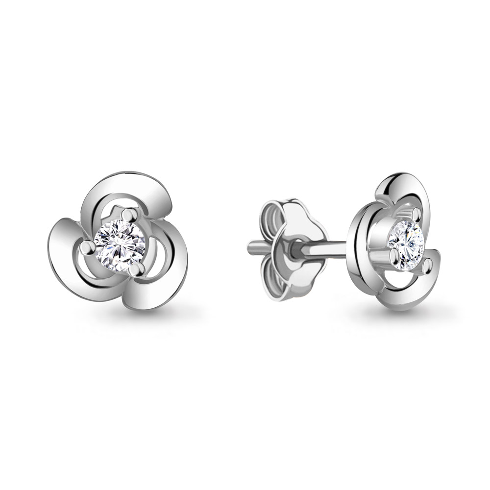 

Серьги-пусеты из серебра с фианитом Aquamarine 48670А_925_р, 48670А_925_р