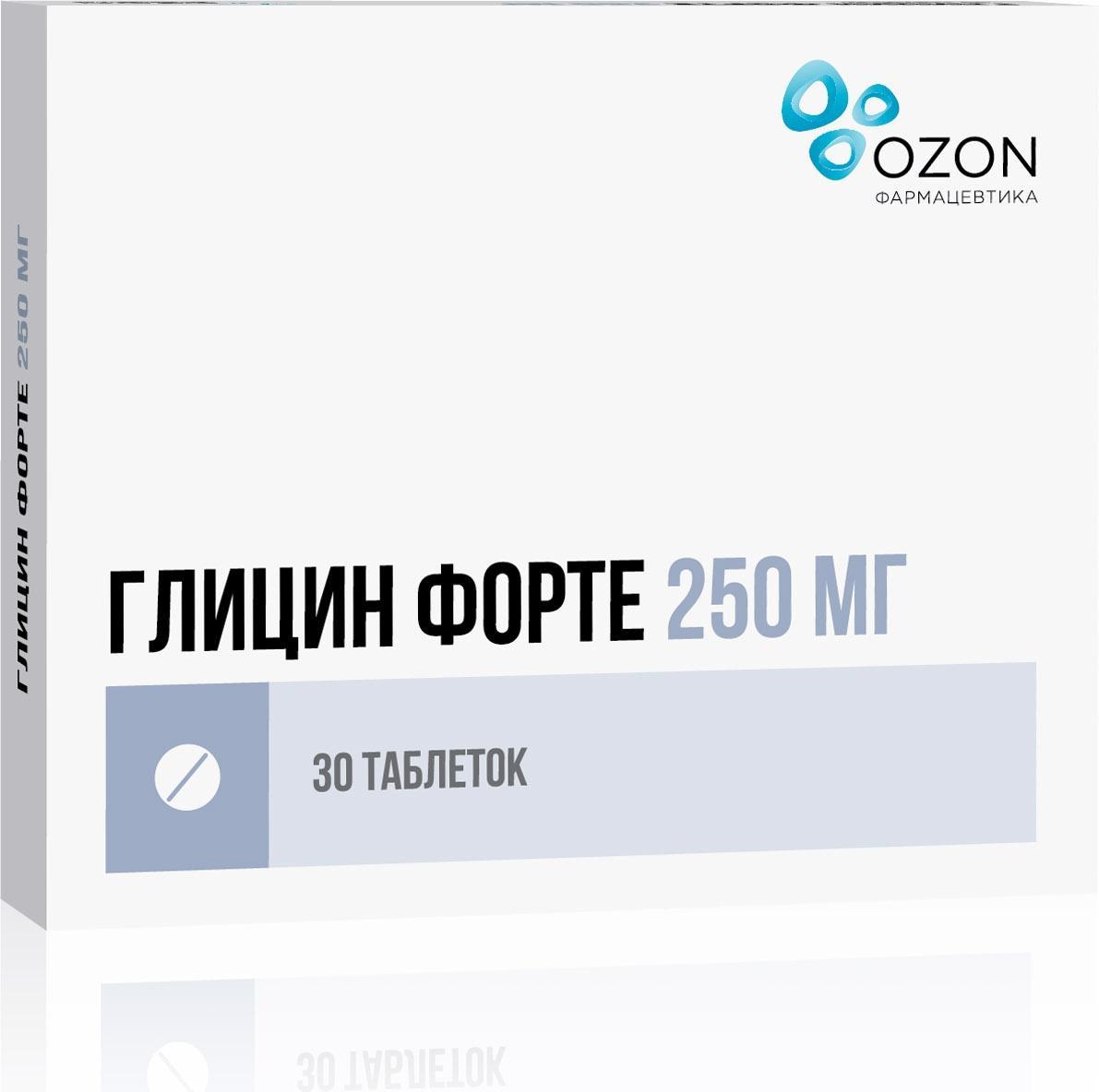 Купить Глицин форте таблетки 250 мг 30 шт., OZONE