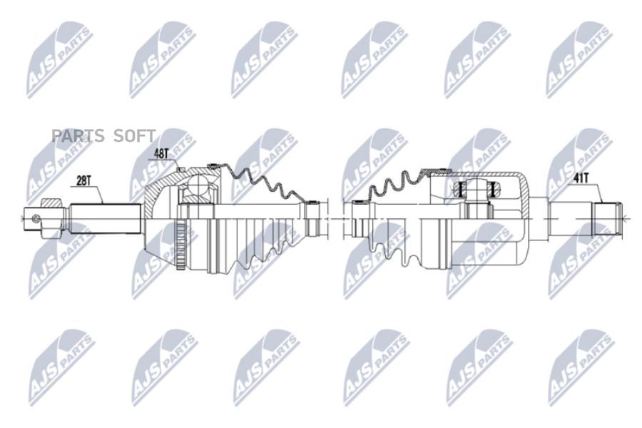 

Nty Npwfr062 Полуось Ford Transit 06- /Left,Gearbox 6Mt/, Китай