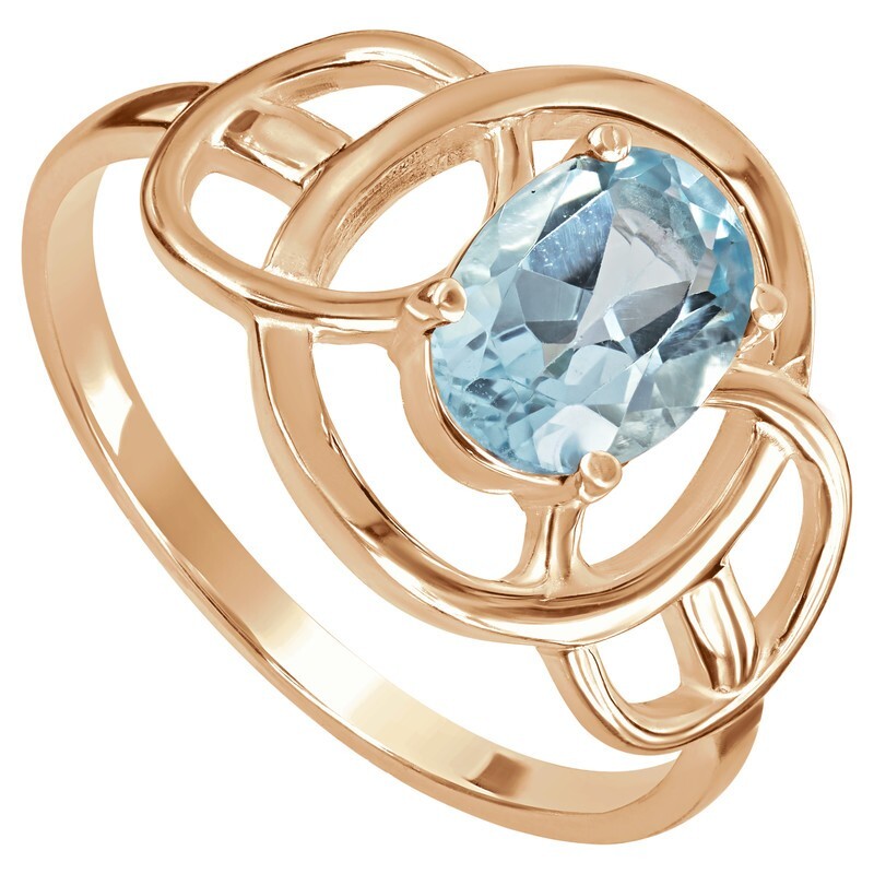 Кольцо из серебра с натуральным голубым топазом LAZURIT-ONLINE 8416PG р.20