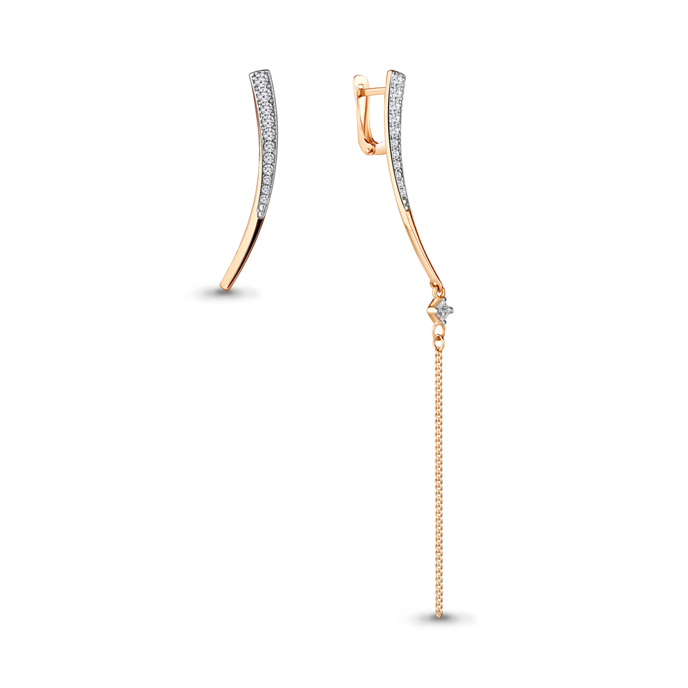 

Серьги подвески из серебра с фианитом Aquamarine 48676А_925_з, 48676А_925_з