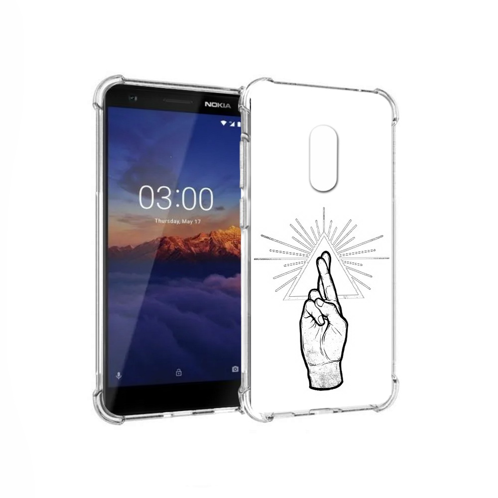 

Чехол MyPads Tocco для Nokia 3.1 черно белая рука (PT114125.119.681), Прозрачный, Tocco