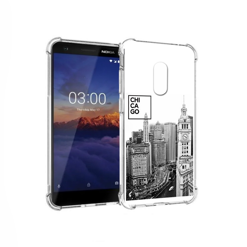 

Чехол MyPads Tocco для Nokia 3.1 черно белый чикаго (PT114125.119.689), Прозрачный, Tocco