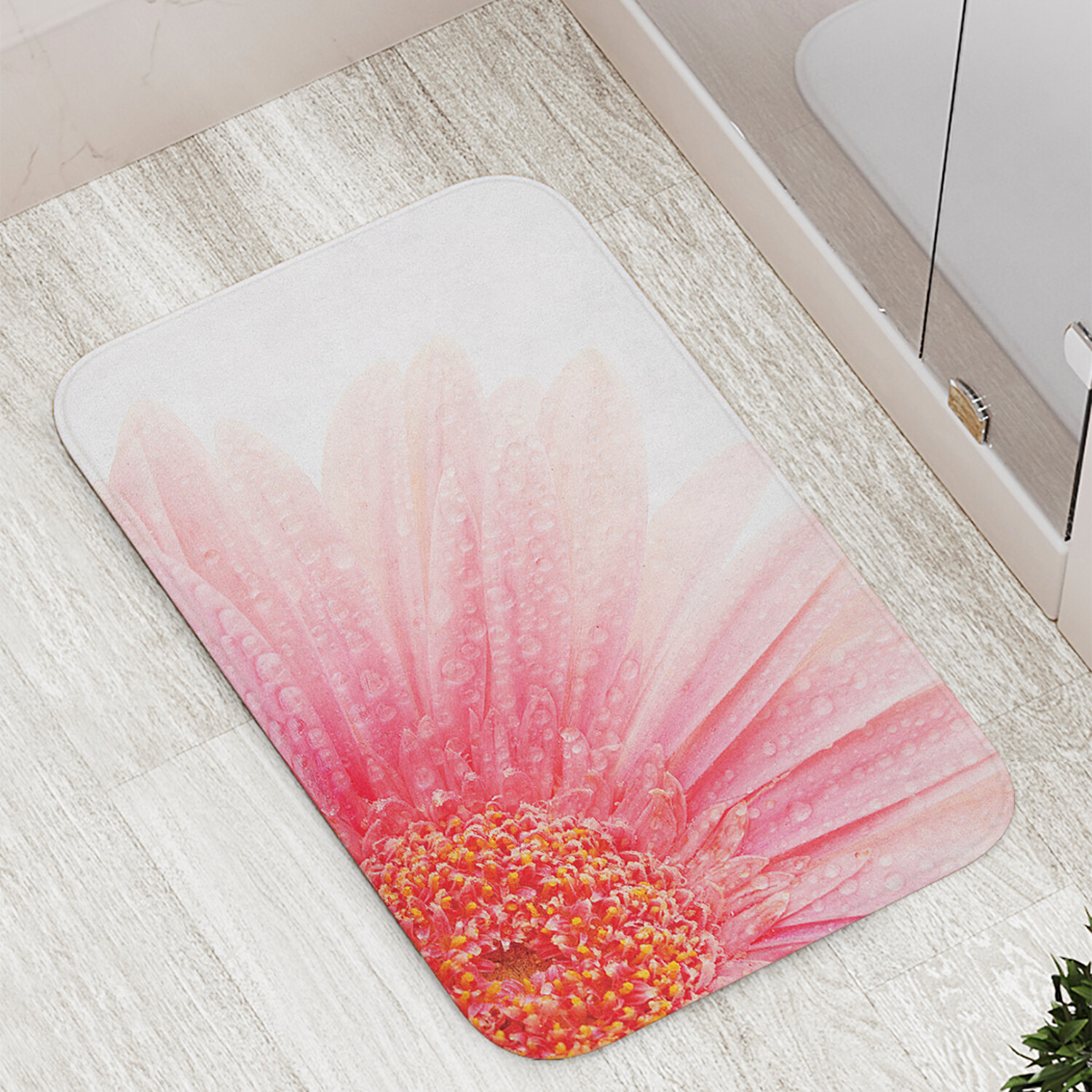 

Коврик JoyArty "Капельки росы на цветке" для ванной сауны бассейна 77х52 см, Капельки росы на цветке