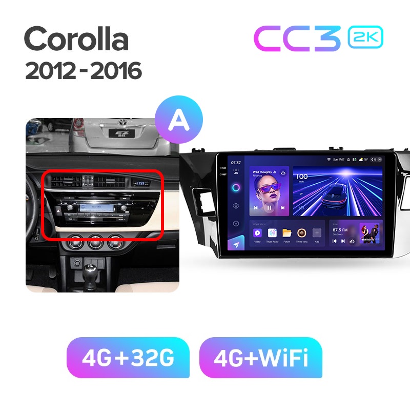 Магнитола TEYES TOYOTA COROLLA 2012-2016 г CC3 2K 432ГБ 3389000₽