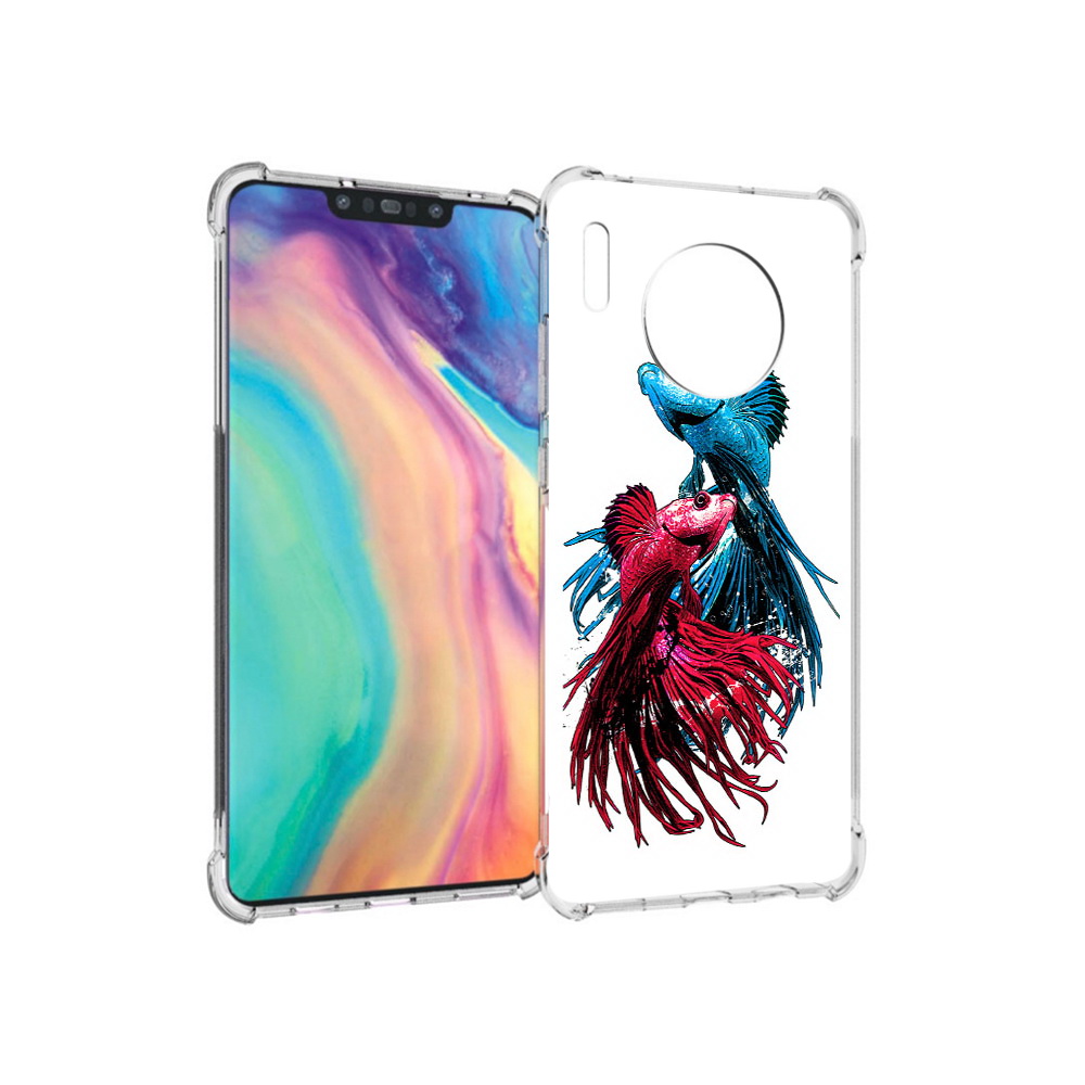 

Чехол MyPads Tocco для Huawei Mate 30 рыбы петушки, Прозрачный, Tocco