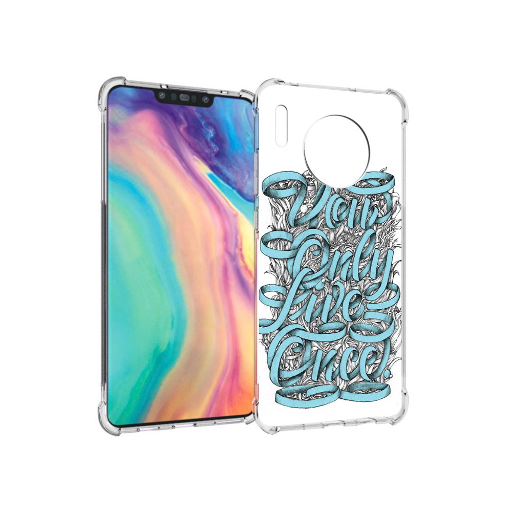 

Чехол MyPads Tocco для Huawei Mate 30 слова из ленты абстракция, Прозрачный, Tocco