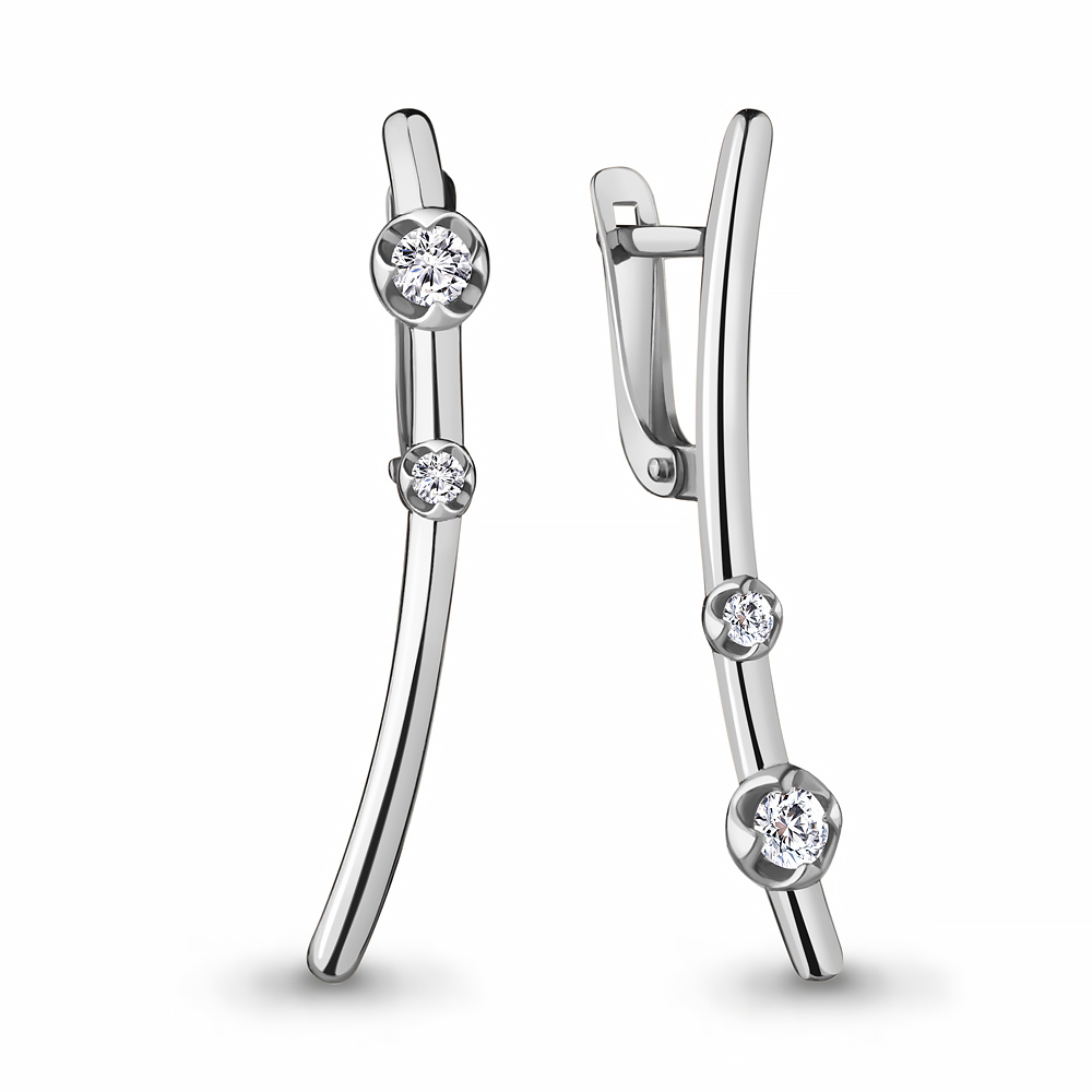 

Серьги из серебра с фианитом Aquamarine 48688_925_р, 48688_925_р