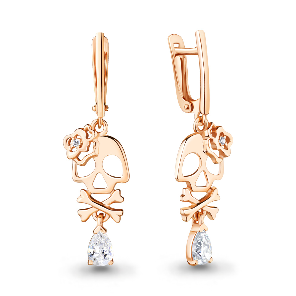 

Серьги подвески из серебра с фианитом Aquamarine 48690А_925_з, 48690А_925_з