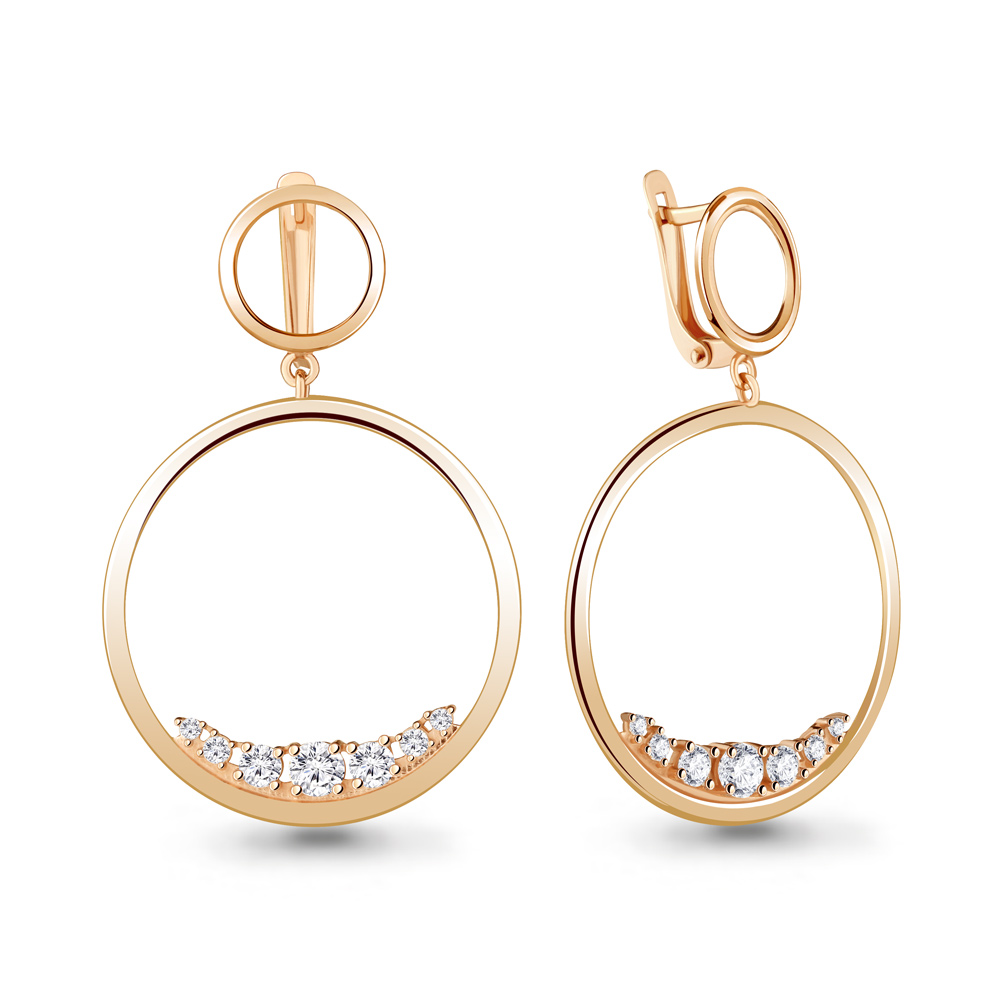

Серьги подвески из серебра с фианитом Aquamarine 48695А_925_з, 48695А_925_з
