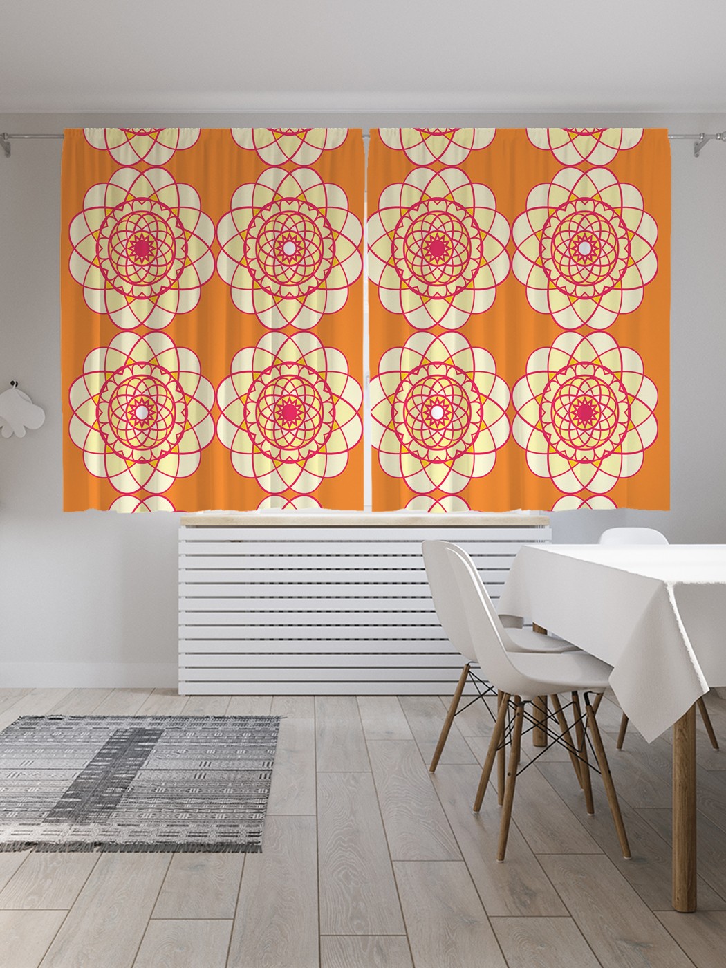 

Классические шторы JoyArty "Геометрические круги", Oxford DeLux, 2 полотна 145x180 см, Геометрические круги