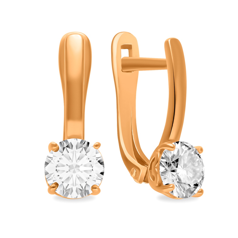 

Серьги из серебра 585Gold 702010341, фианит, 702010341